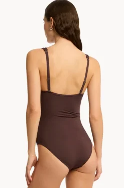 One Pieces^Sea Level Eco Essentials Spliced One Piece Cocoa