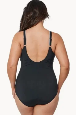 One Pieces^Speedo Endurance+ Concealed D Cup Tank One Piece Black/White