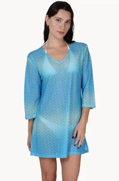 Overswim^J.valdi Escala Ombre V Neck Tunic Blue/aqua