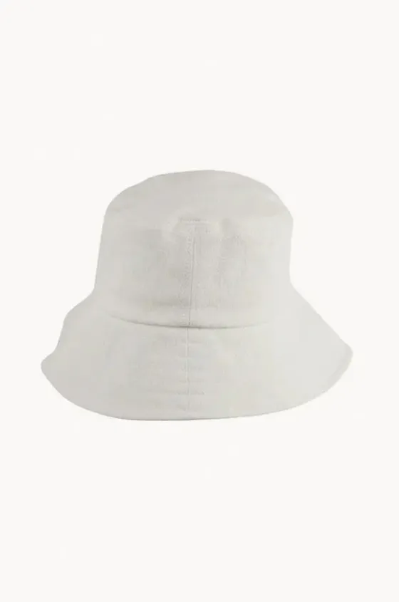Headwear^Cherry Red Fabric Bucket Hat White