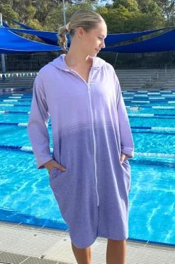 Towel Robes & Ponchos|Towel Robes & Ponchos^Back Beach Co Fade Hooded Towelling Robe L/XL Purple
