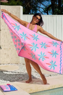 Towels|Towels^Annabel Trends Fiesta Palm Sand Free Towel Pink/blue