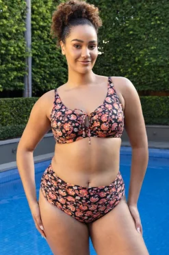 Bikini Tops^Baku Flamenco D/E Cup Keyhole Underwire Bra BLACK