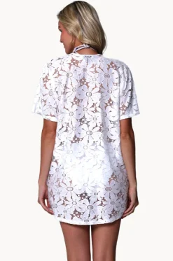 Overswim^J.valdi Floral Crochet Kimono WHITE