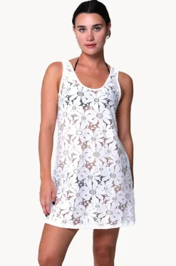 Dresses^J.valdi Floral Crochet Tank Dress WHITE