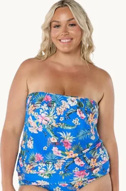 Tankini Tops^Capriosca Florida Flounce Tankini Separate Blue/multi