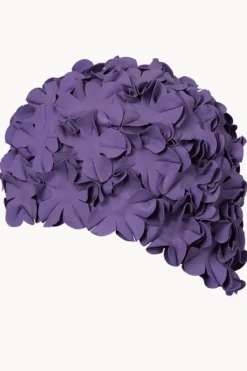 Swim Caps^3p Flower Rubber Swim Cap Purple