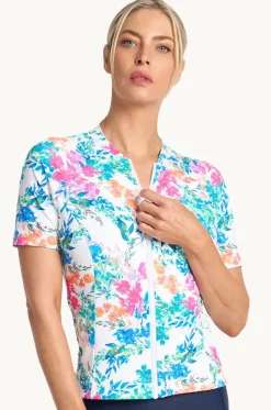 Rashies & Sunsuits^Jantzen Fresia Short Sleeve Suntop White