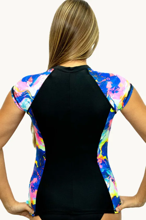 Rashies & Sunsuits^Salty Ink Galaxy Short Sleeve Suntop Black/multi