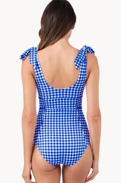 One Pieces^Une Piece Gingham Classic Square Neck One Piece Cobalt