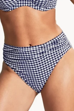 Bottoms^Panache Gingham Midi Brief Navy/White