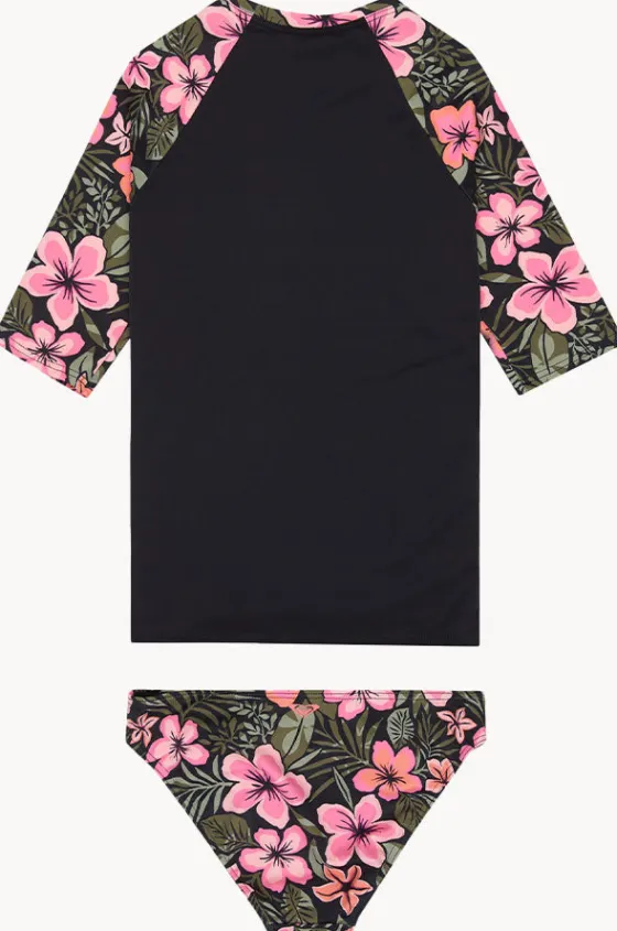 Rashies & Sunsuits^Roxy Girls Active Floral 3 Piece Set Black/Pink