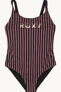 One Pieces^Roxy Girls Active Stripe One Piece BLACK