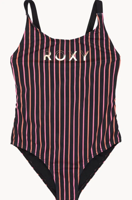 One Pieces^Roxy Girls Active Stripe One Piece BLACK