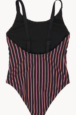 One Pieces^Roxy Girls Active Stripe One Piece BLACK
