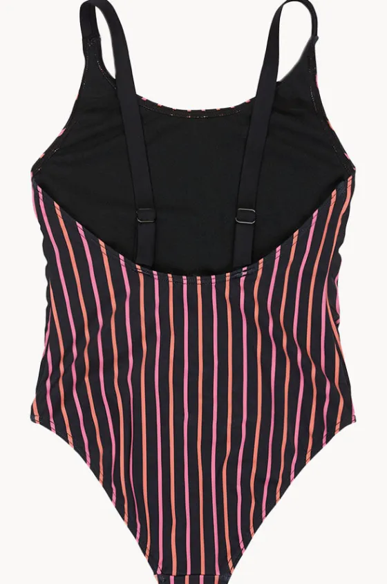 One Pieces^Roxy Girls Active Stripe One Piece BLACK