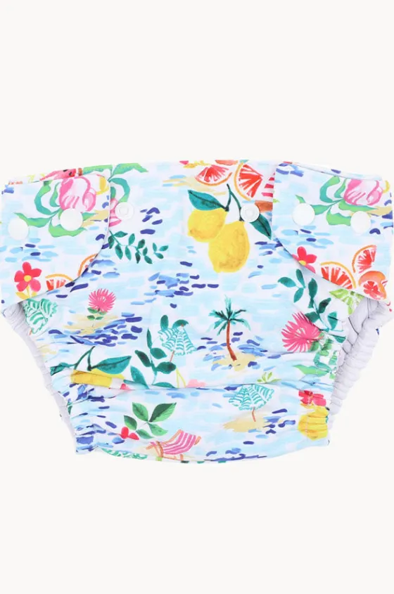 Swim Nappies^Minihaha Girls Addison Aqua Nappy Blue/multi
