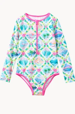Rashies & Sunsuits^Milky Girls Aloha Sunsuit Pink/Yellow