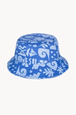 Hats^Roxy Girls Beach Check Tiny Honey Bucket Hat Cobalt