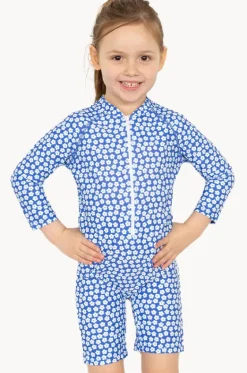 Rashies & Sunsuits|Rashies & Sunsuits^Babes In The Shade Girls Blue Daisy Sunsuit Blue/White