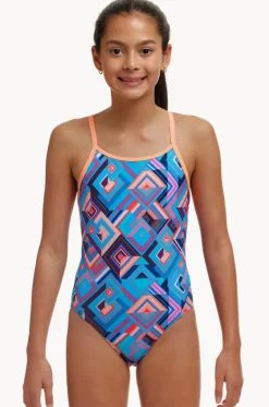 One Pieces^Funkita Girls Boxed Up Diamond Back One Piece Blue/coral