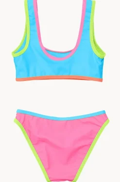 Bikini Sets^Snapper Rock Girls Candy Colourblock Crop Set Multi
