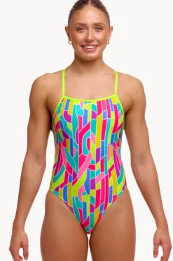One Pieces^Funkita Girls Candy Cracks Tie Me Tight One Piece Multi