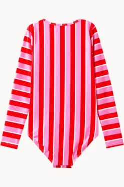 Rashies & Sunsuits^Milky Girls Candy Stripe Sunsuit Red/pink