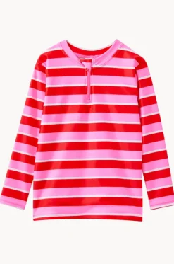 Rashies & Sunsuits|Rashies & Sunsuits^Milky Girls Candy Stripe Suntop Red/pink