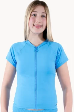 Rashies & Sunsuits^Base Swim Girls Cap Sleeve Rashie Azure