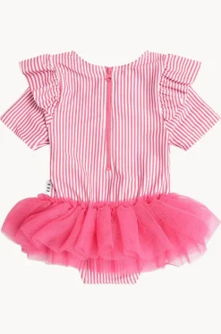 Rashies & Sunsuits^Huxbaby Girls Pie Stripe Ballerina Sunsuit Cherry