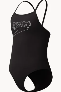 One Pieces^Speedo Girls Classic Logo One Piece Black