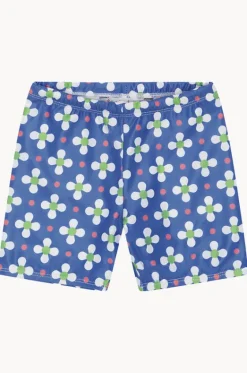 Bottoms^Babes In The Shade Girls Clover Swim Short Blue/white