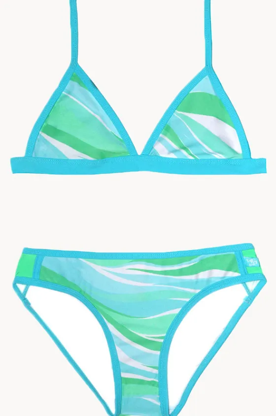 Bikini Sets^Salty Ink Girls Coastal Wave Tri Set Blue
