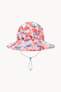Hats^Babes In The Shade Girls Coral Sunhat Blue/coral