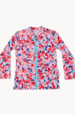 Rashies & Sunsuits^Babes In The Shade Girls Coral Suntop Blue/coral