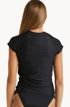 Rashies & Sunsuits^Billabong Girls Daylight Short Sleeve Suntop BLACK