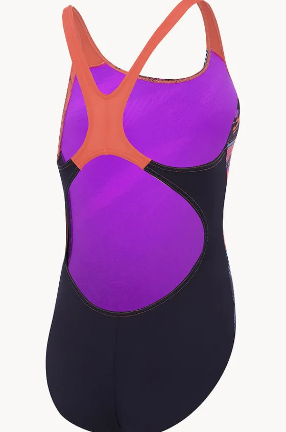 One Pieces^Speedo Girls Digi Boom Placement Splashback One Piece Navy/coral