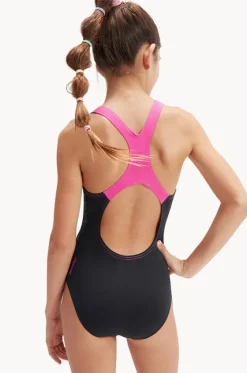 One Pieces^Speedo Girls Digital Placement Medalist One Piece Black/Purple