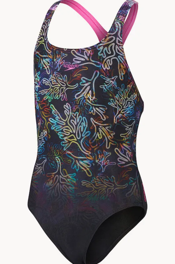 One Pieces^Speedo Girls Digital Placement Medalist One Piece Black/Purple