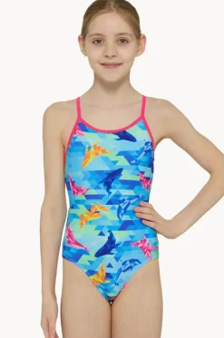One Pieces^Zoggs Girls Dolphine Sprintback One Piece Blue/pink