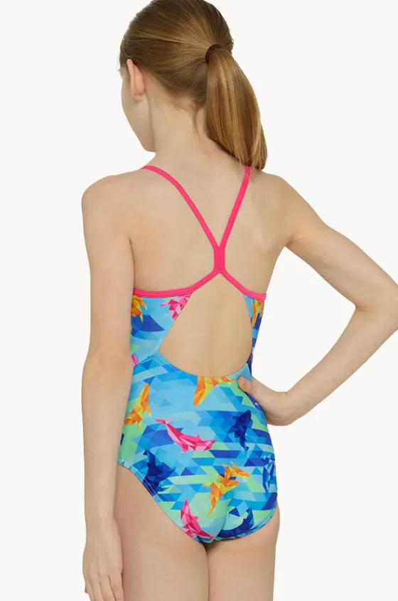 One Pieces^Zoggs Girls Dolphine Sprintback One Piece Blue/pink