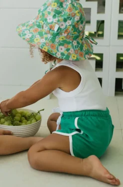 Hats^Acorn Girls Eden Wide Brim Swim Hat Green/multi