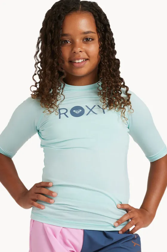 Rashies & Sunsuits^Roxy Girls Essential Short Sleeve Suntop Blue