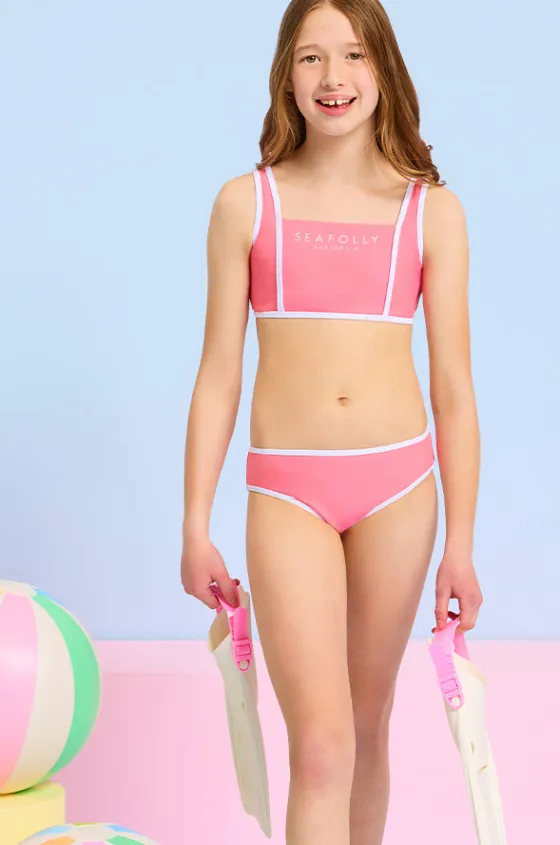 Bikini Sets^Seafolly Girls Girls Essentials Crop Set Bubblegum