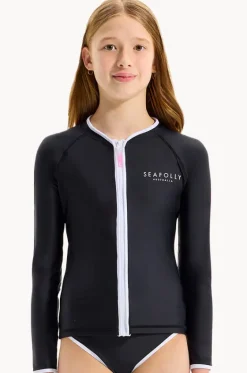 Rashies & Sunsuits^Seafolly Girls Girls Essentials Long Sleeve Suntop BLACK
