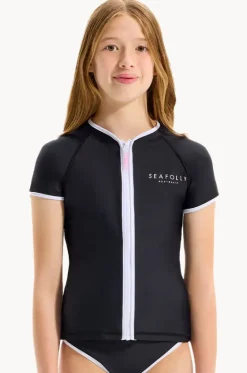 Rashies & Sunsuits^Seafolly Girls Girls Essentials Short Sleeve Suntop BLACK