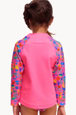 Rashies & Sunsuits^Funkita Girls Fishilicious Zippy Suntop Pink/multi