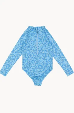 Rashies & Sunsuits^Roxy Girls Flaura Bico Long Sleeve Sunsuit Blue