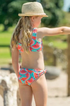 Bikini Sets^Snapper Rock Girls Geo Melon Tie Crop Set Multi